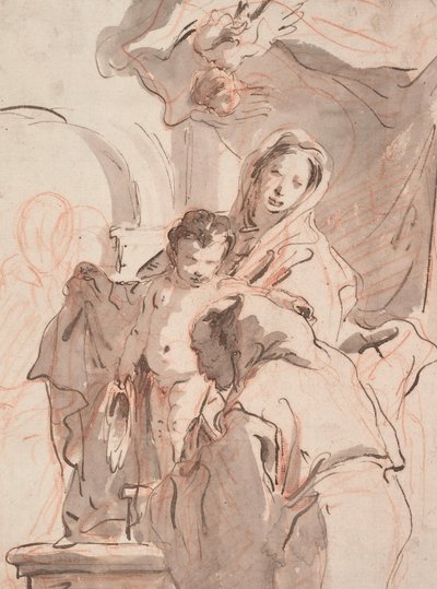 Madonna und Kind mit Heiligem, ca. 1750-1760 von Giovanni Battista Tiepolo